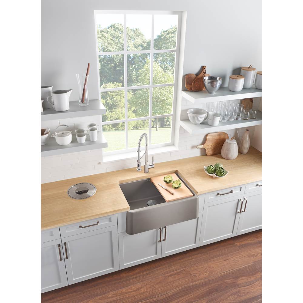 Ikon SILGRANIT 30'' Single Bowl Apron-Front Farmhouse Sink - Anthracite