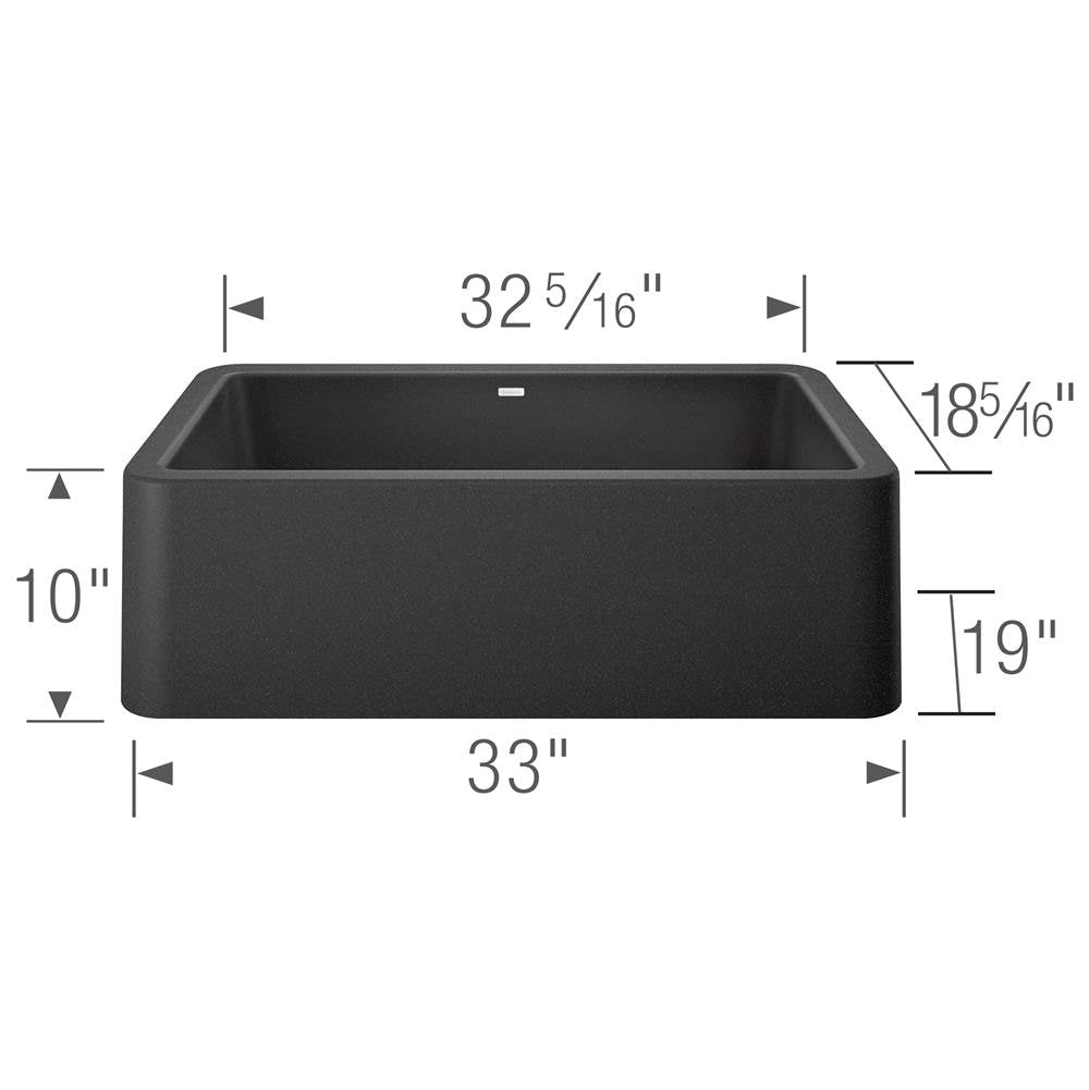 Ikon SILGRANIT 33'' Single Bowl Apron-Front Farmhouse Sink - Anthracite