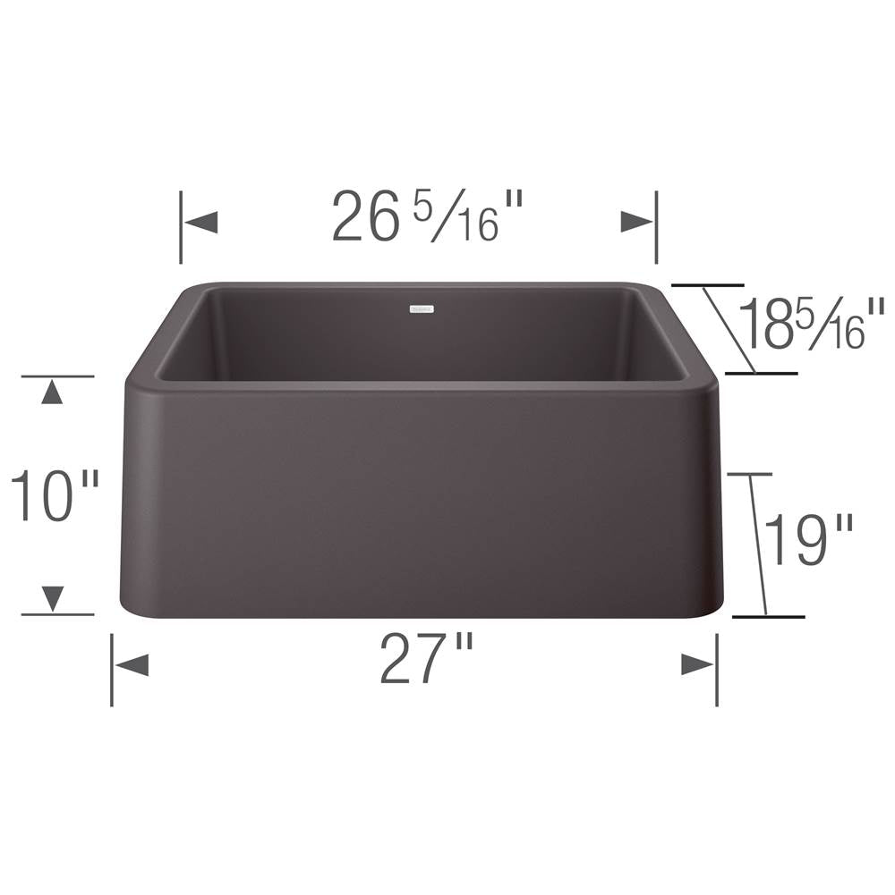 Ikon SILGRANIT 27'' Single Bowl Apron-Front Farmhouse Sink - Anthracite