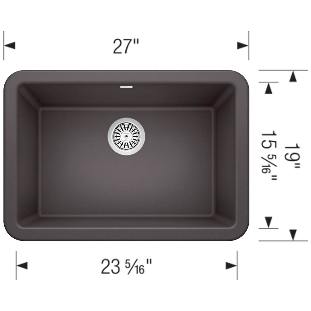 Ikon SILGRANIT 27'' Single Bowl Apron-Front Farmhouse Sink - Anthracite