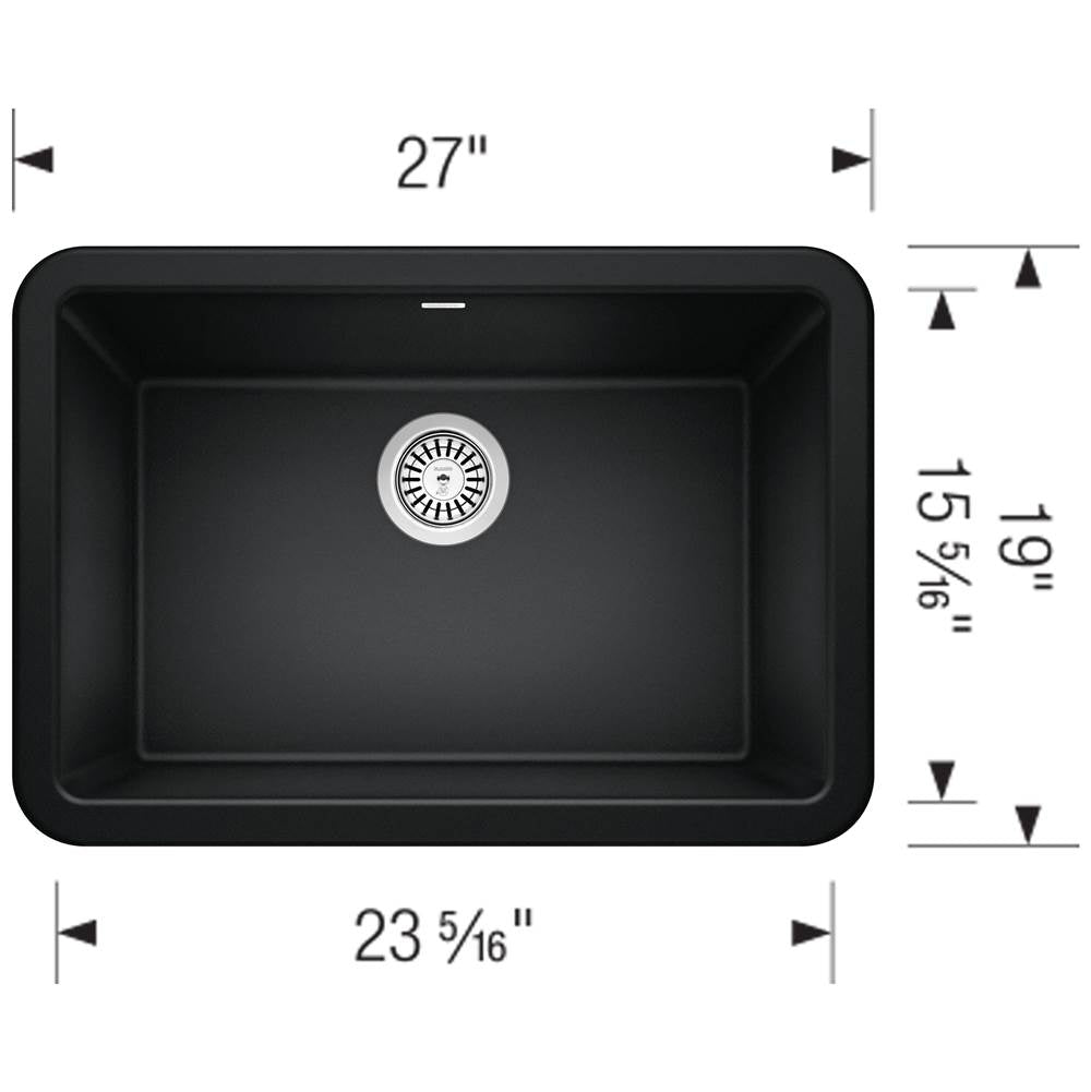 Ikon SILGRANIT 27'' Single Bowl Apron-Front Farmhouse Sink - Anthracite
