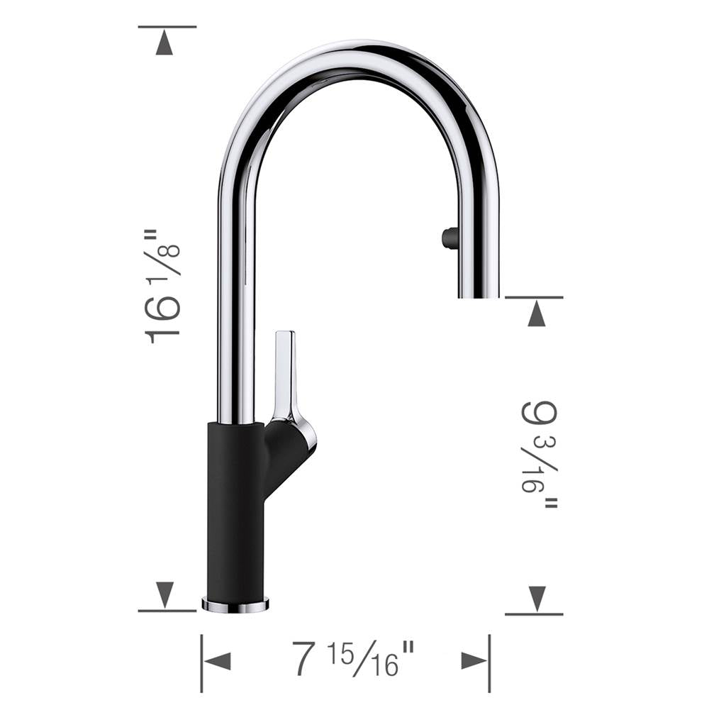 Urbena Pull-Down Dual-Spray Kitchen Faucet - Chrome
