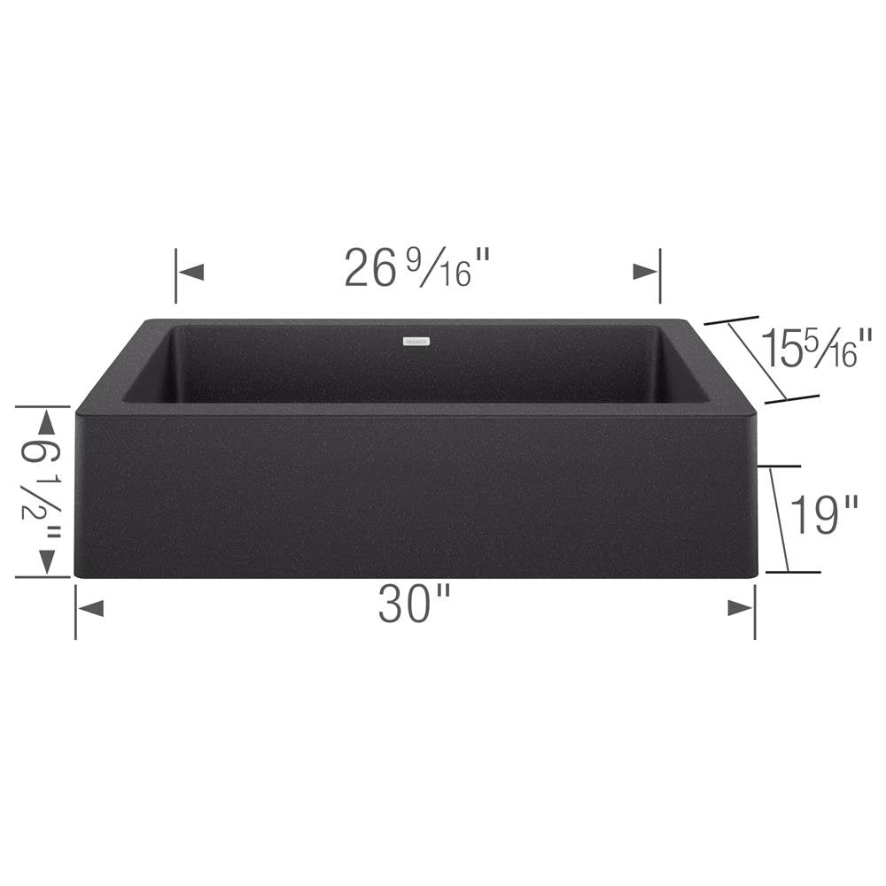 Vintera SILGRANIT 30'' Single Bowl Apron-Front Farmhouse Sink - Anthracite