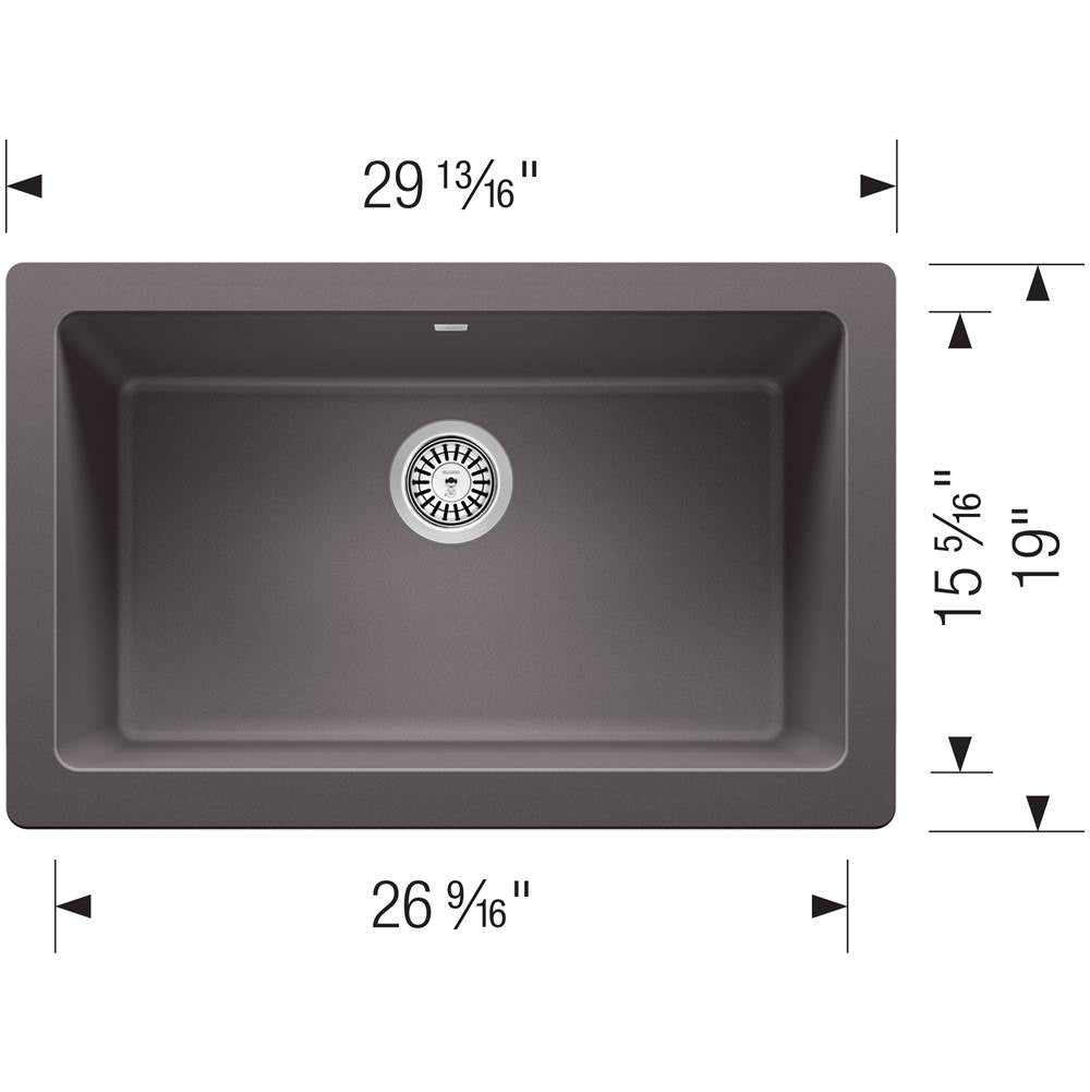 Vintera SILGRANIT 30'' Single Bowl Apron-Front Farmhouse Sink - Anthracite