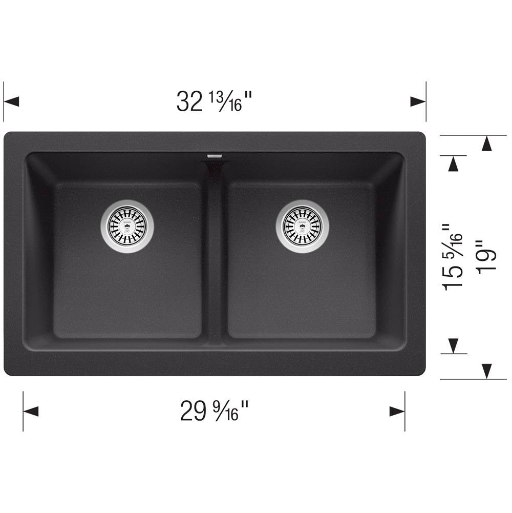 Vintera SILGRANIT 33'' Double Bowl Apron-Front Farmhouse Sink - Anthracite
