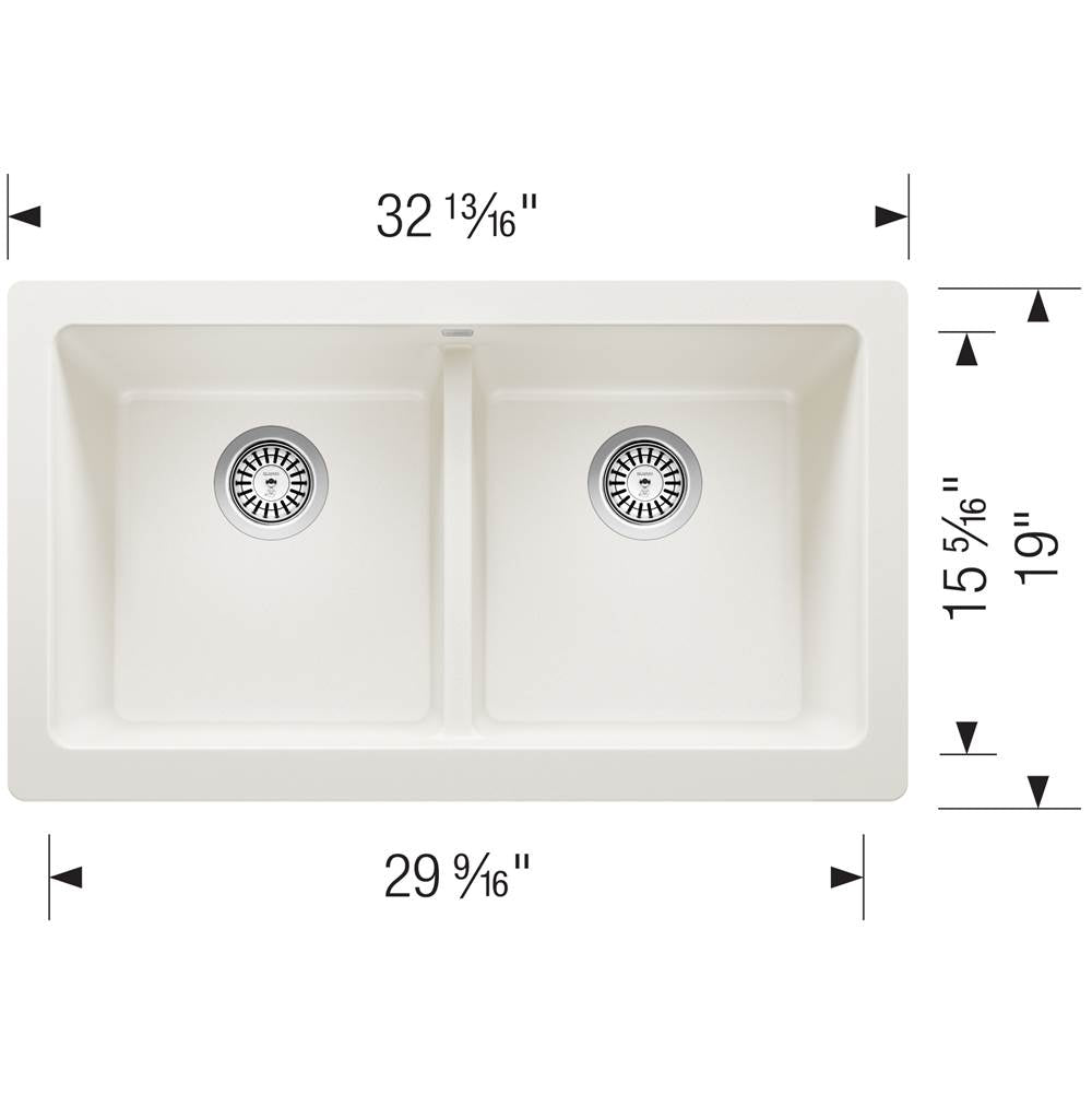 Vintera SILGRANIT 33'' Double Bowl Apron-Front Farmhouse Sink - Anthracite