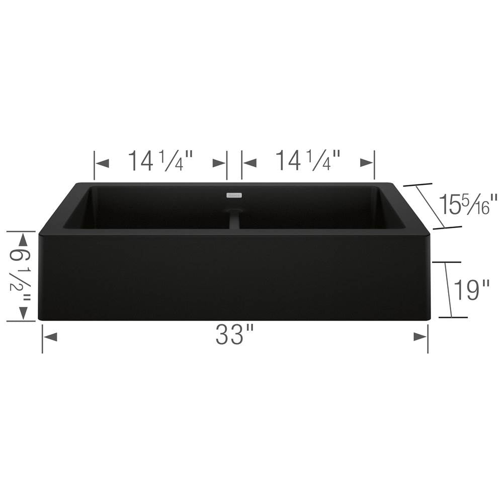 Vintera SILGRANIT 33'' Double Bowl Apron-Front Farmhouse Sink - Anthracite