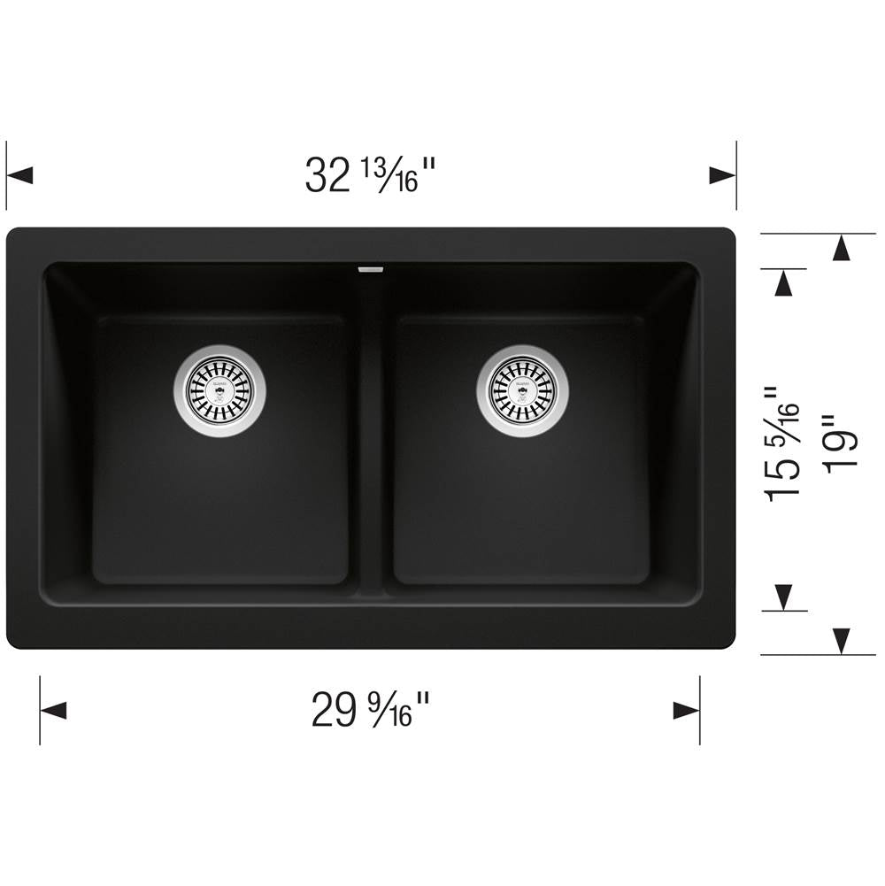 Vintera SILGRANIT 33'' Double Bowl Apron-Front Farmhouse Sink - Anthracite