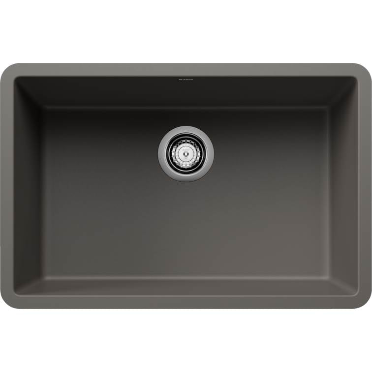 Blanco - Precis SILGRANIT 27'' Single Bowl Undermount Kitchen Sink - Volcano Gray - Volcano Gray