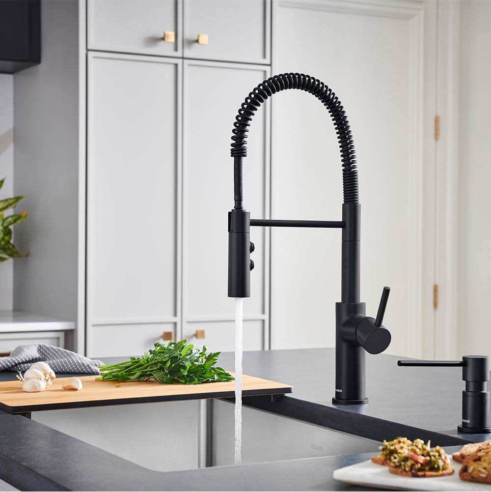 Catris Semi-Pro Pull-Down Dual-Spray Kitchen Faucet - Matte Black