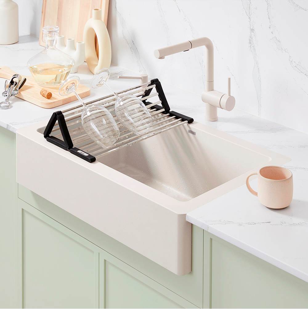 Linus Low Arc Pull-Out Dual-Spray Kitchen Faucet - Volcano Gray