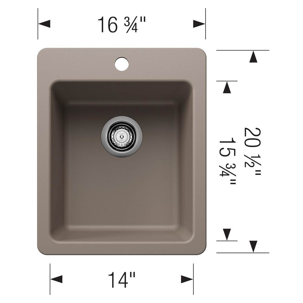 Liven SILGRANIT 17'' Dual Mount Bar Sink - Coal Black