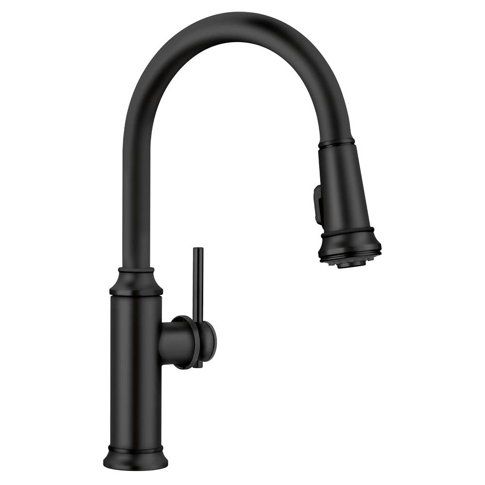 Blanco - Empressa High Arc Pull-Down Dual-Spray Kitchen Faucet - Matte Black - Matte Black