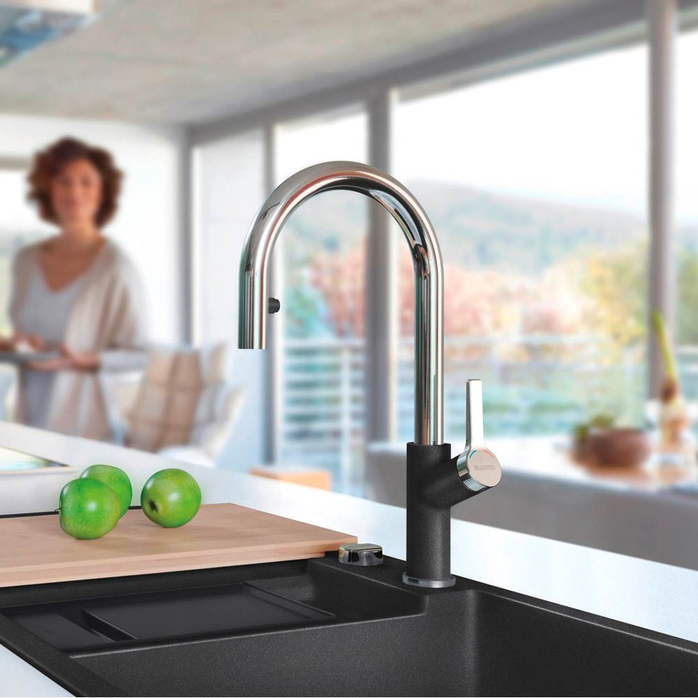 Urbena Pull-Down Dual-Spray Kitchen Faucet - Chrome
