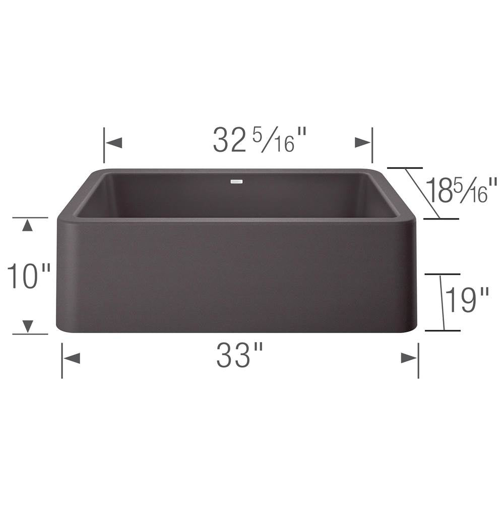 Ikon SILGRANIT 33'' Single Bowl Apron-Front Farmhouse Sink - Anthracite