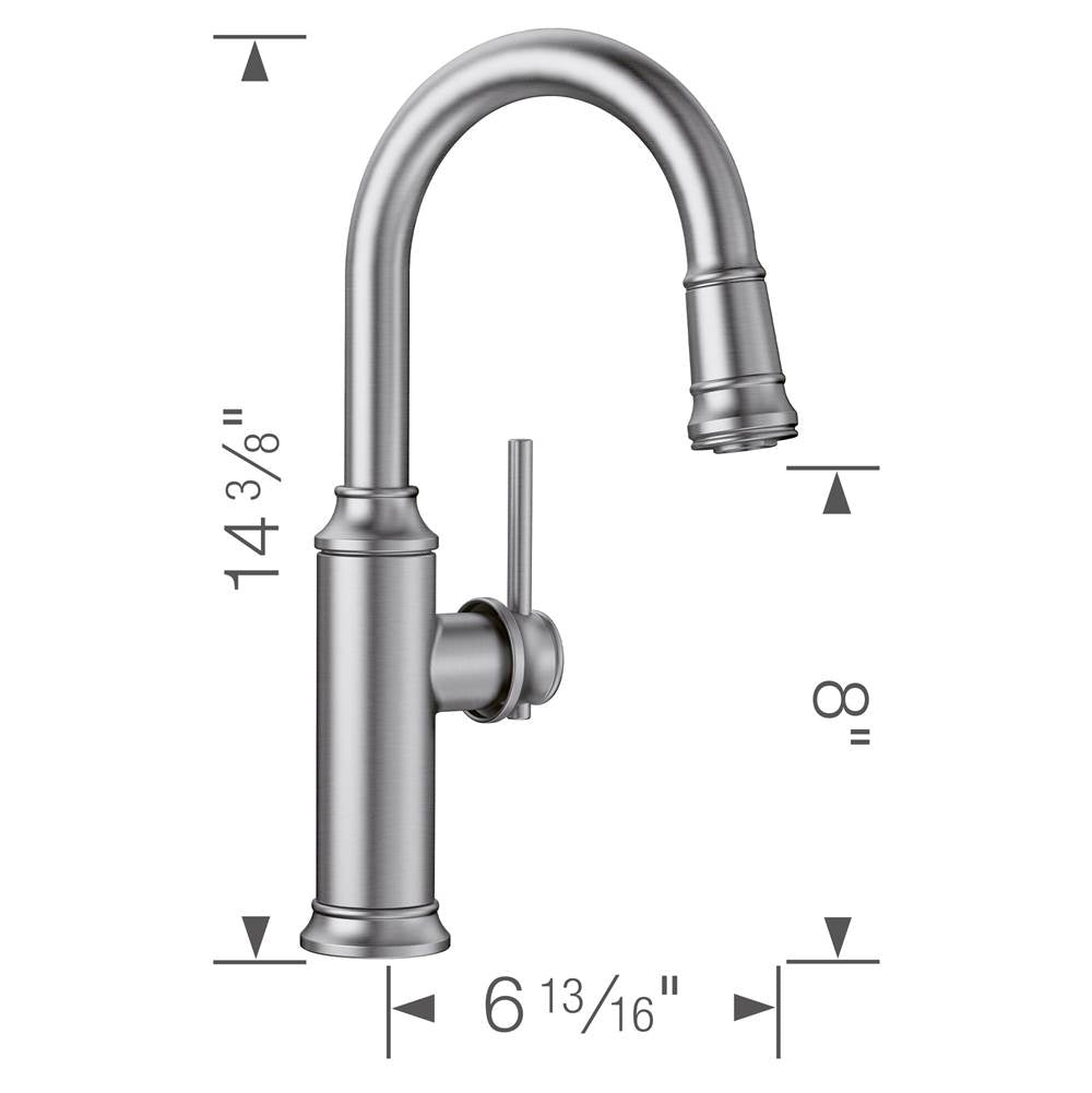 Empressa Pull-Down Bar Faucet - Chrome