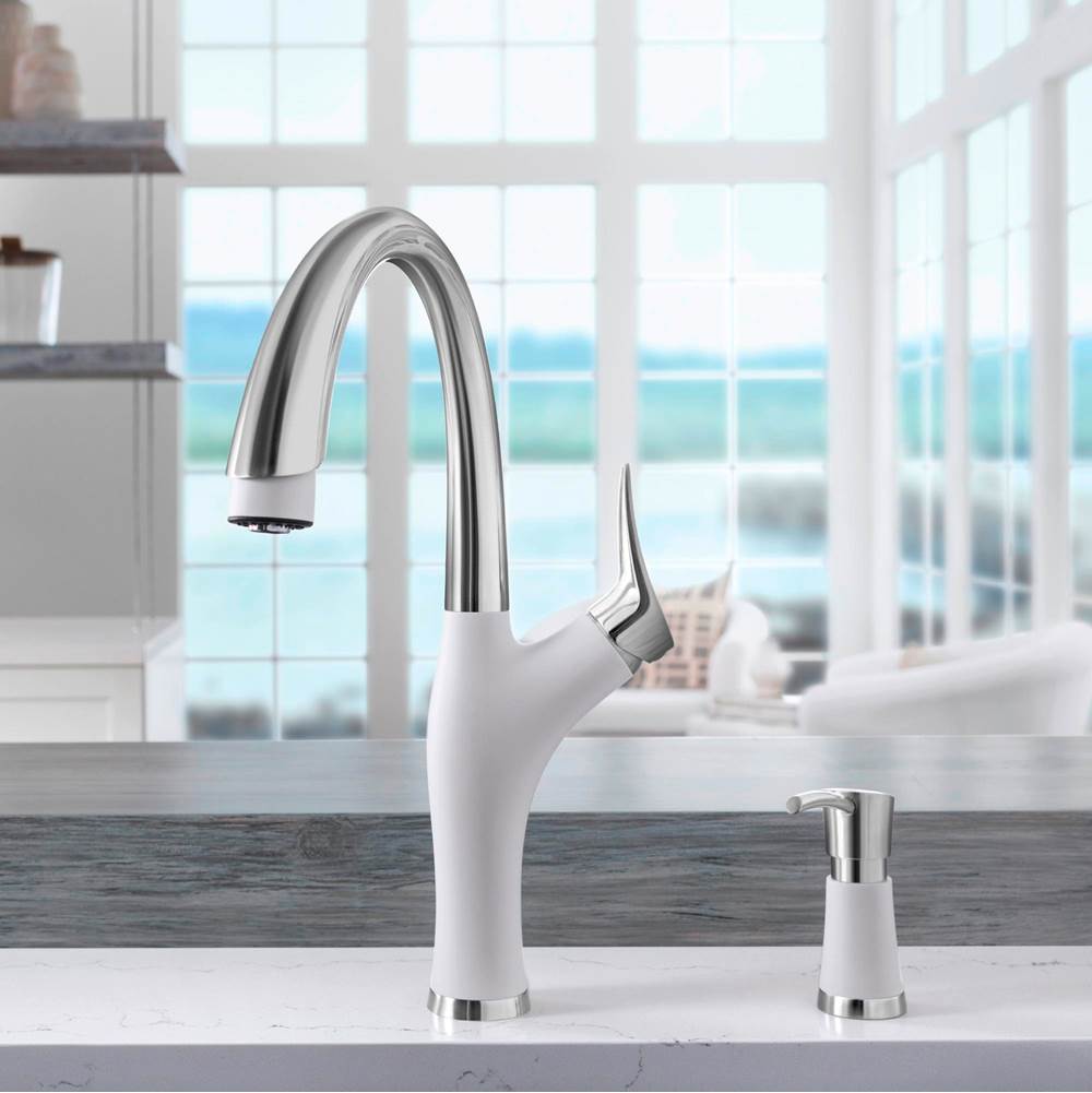 Artona Pull-Down Dual-Spray Kitchen Faucet - PVD Steel/Anthracite