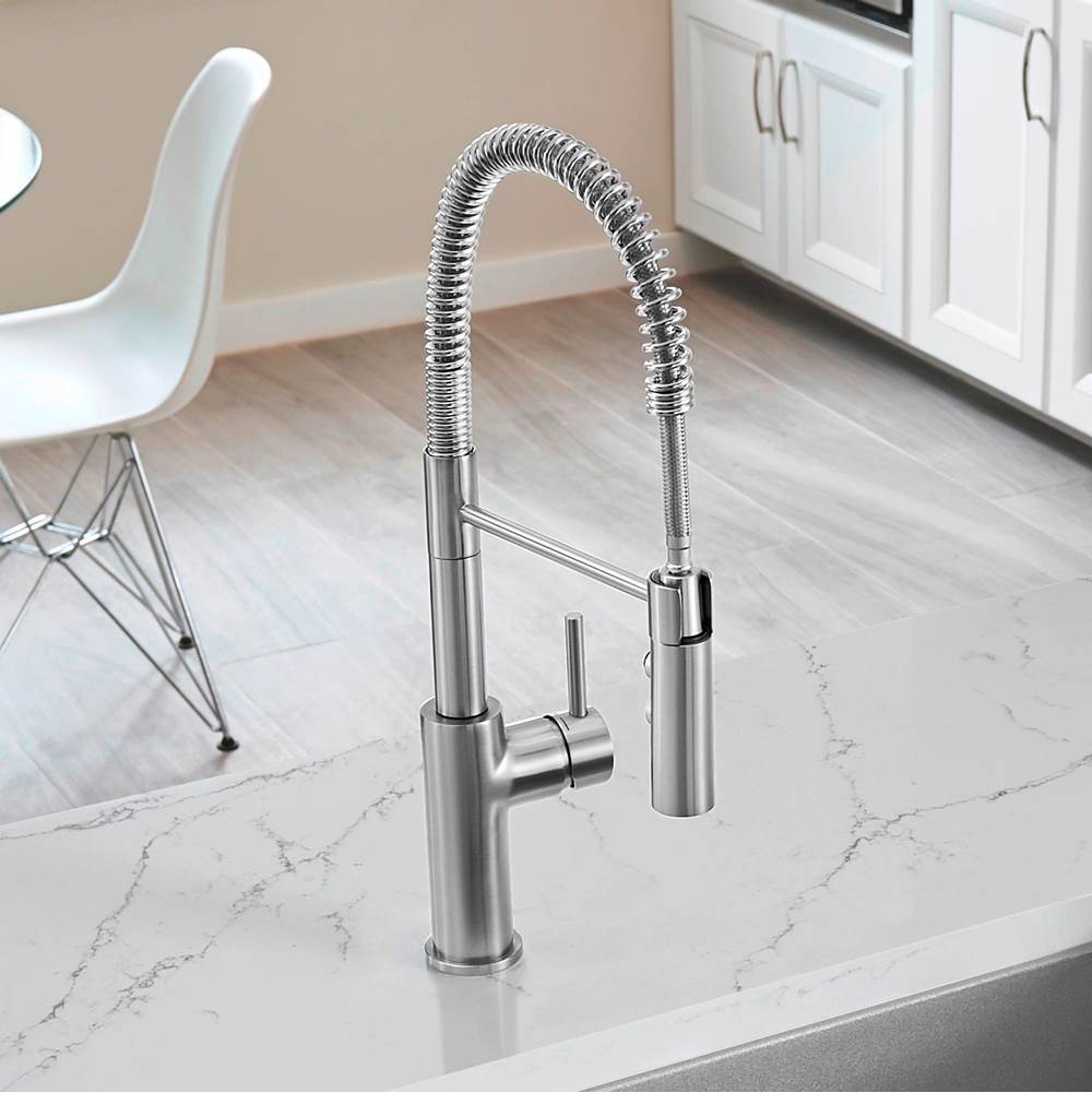 Catris Semi-Pro Pull-Down Dual-Spray Kitchen Faucet - Chrome