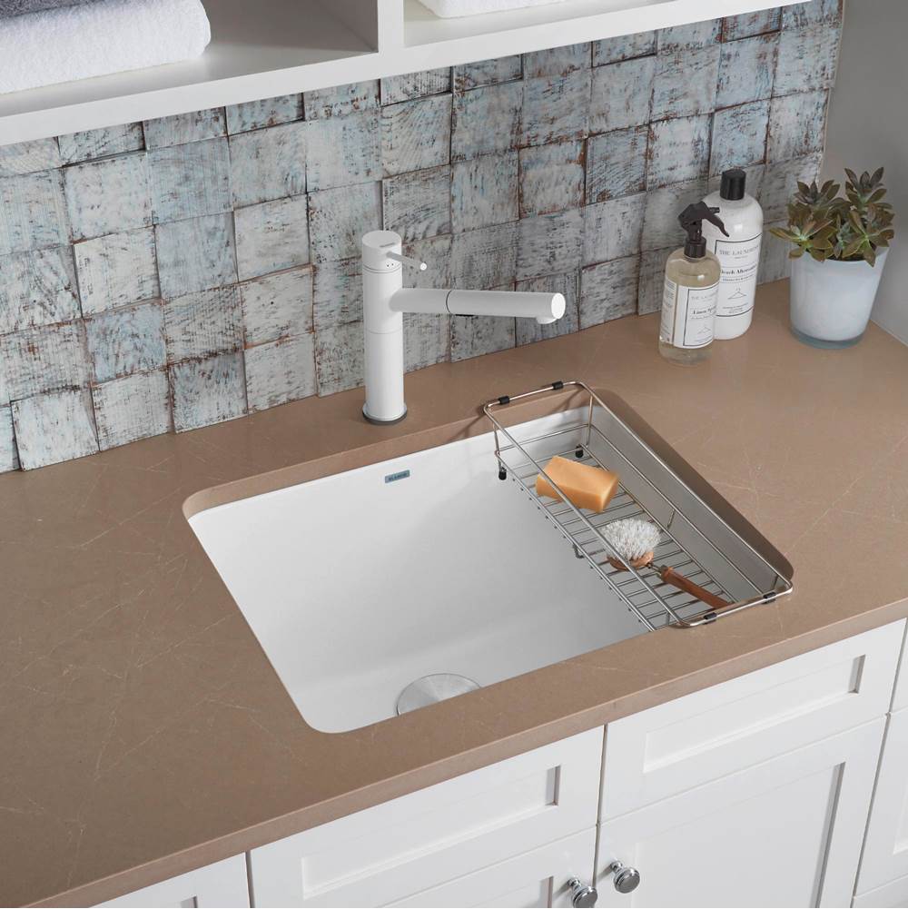 Liven SILGRANIT 25'' Single Bowl Dual Mount Laundry Sink - Anthracite