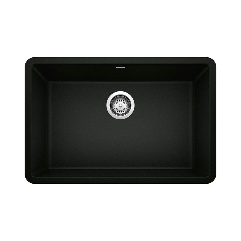Blanco - Precis SILGRANIT 27'' Single Bowl Undermount Kitchen Sink - Coal Black - Coal Black