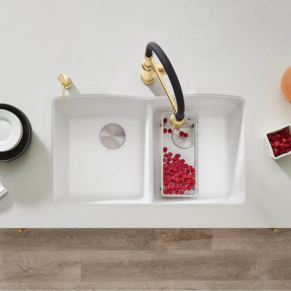 Diamond SILGRANIT 32'' 50/50 Double Bowl Undermount Kitchen Sink - Cafe
