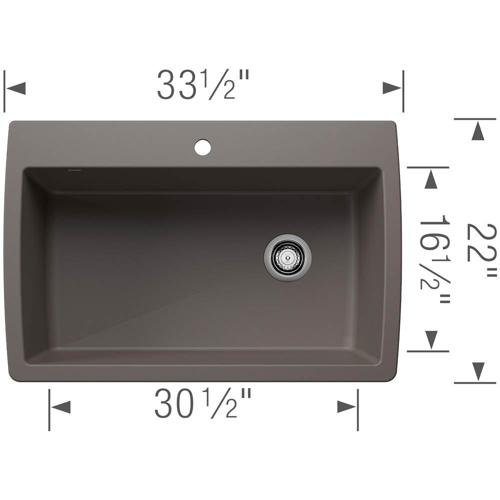 Diamond SILGRANIT 33.5'' Super Single Dual Mount Kitchen Sink - Soft White