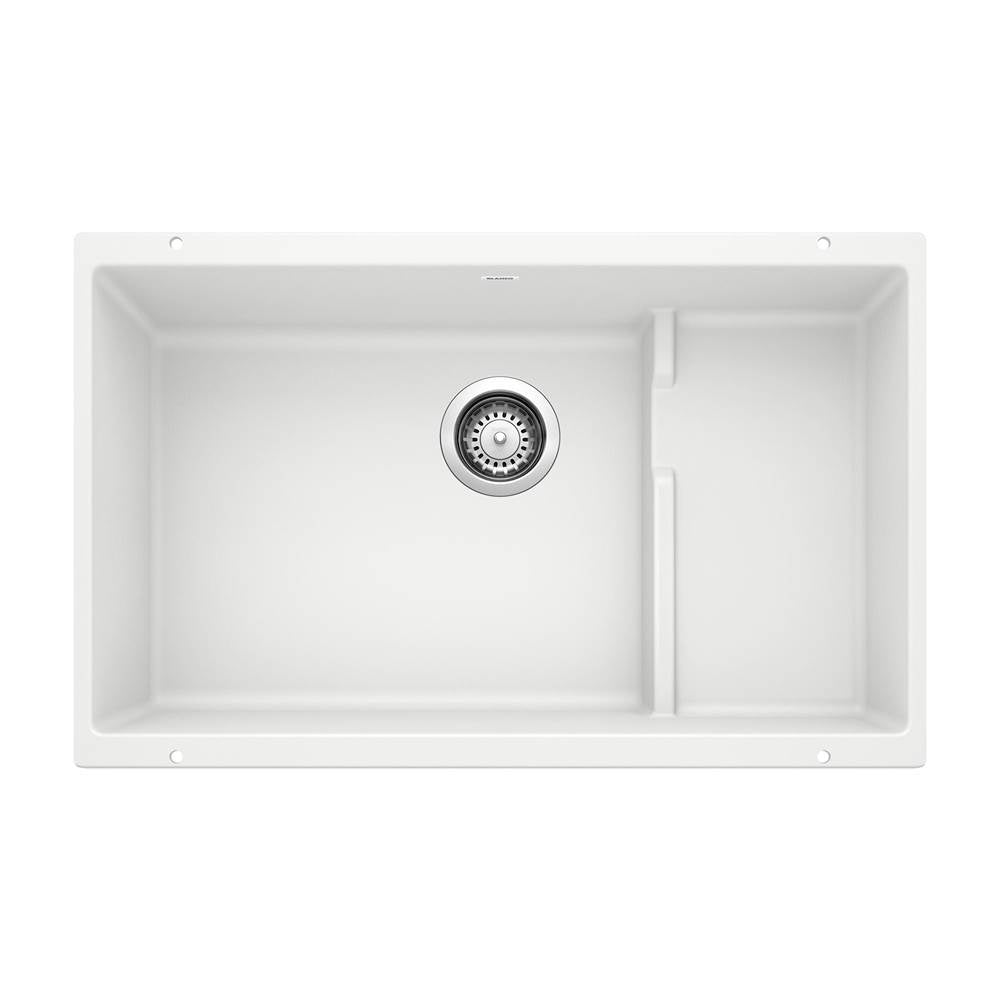 Blanco - Precis Cascade SILGRANIT 29'' Single Bowl Undermount Kitchen Sink with Colander - White - White
