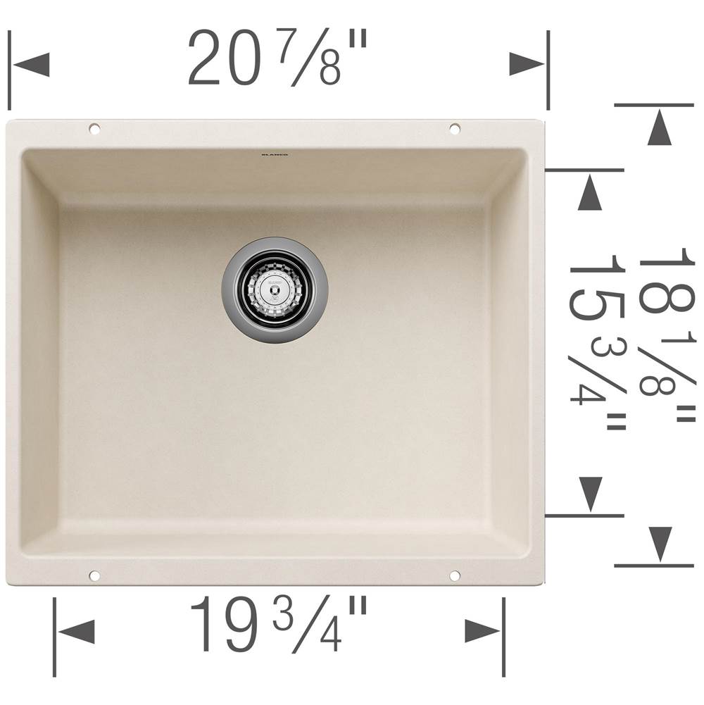 Precis SILGRANIT 21'' Single Bowl Undermount Kitchen Sink - Soft White