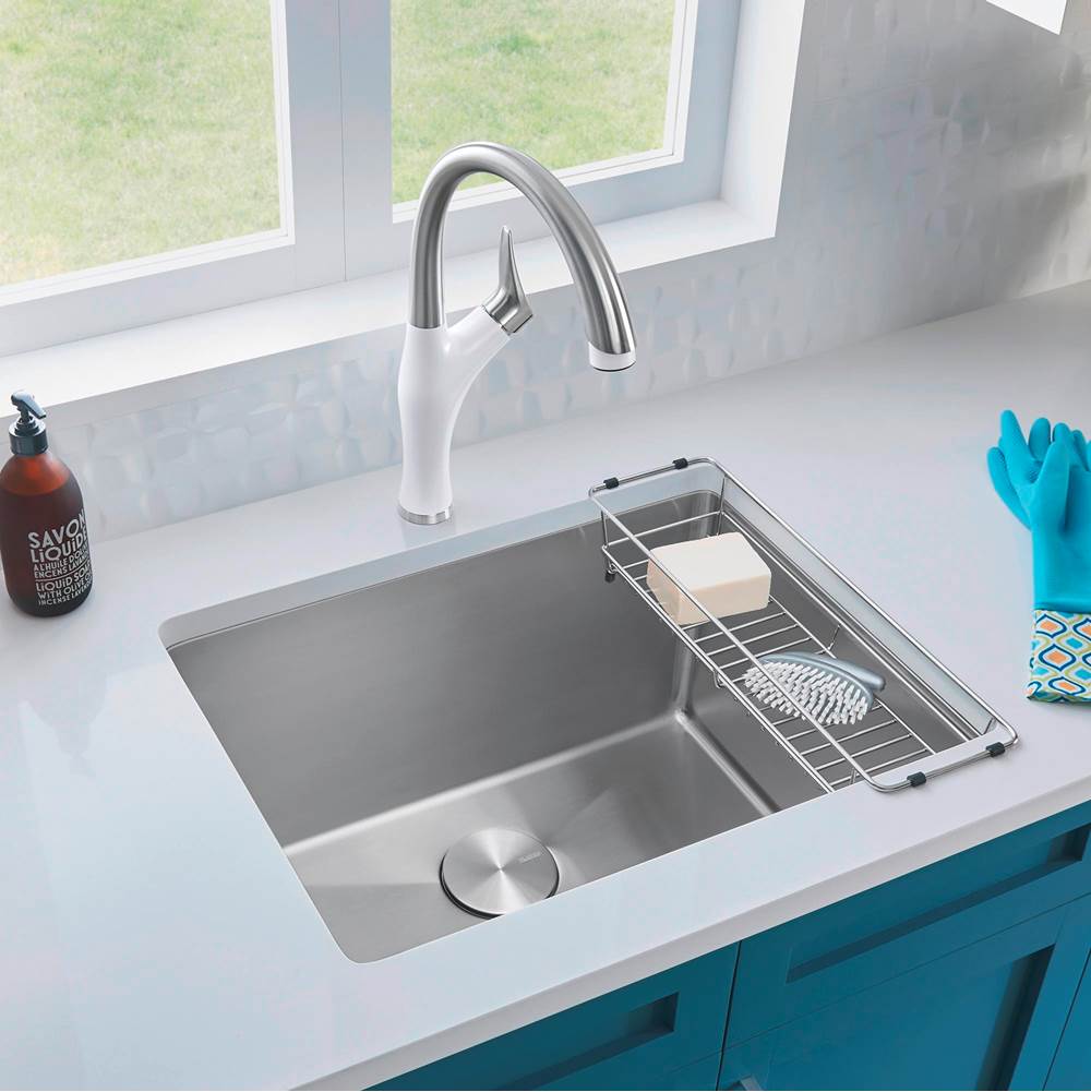 Quatrus R15 25'' Single Bowl Dual Mount Stainless Steel Laundry Sink