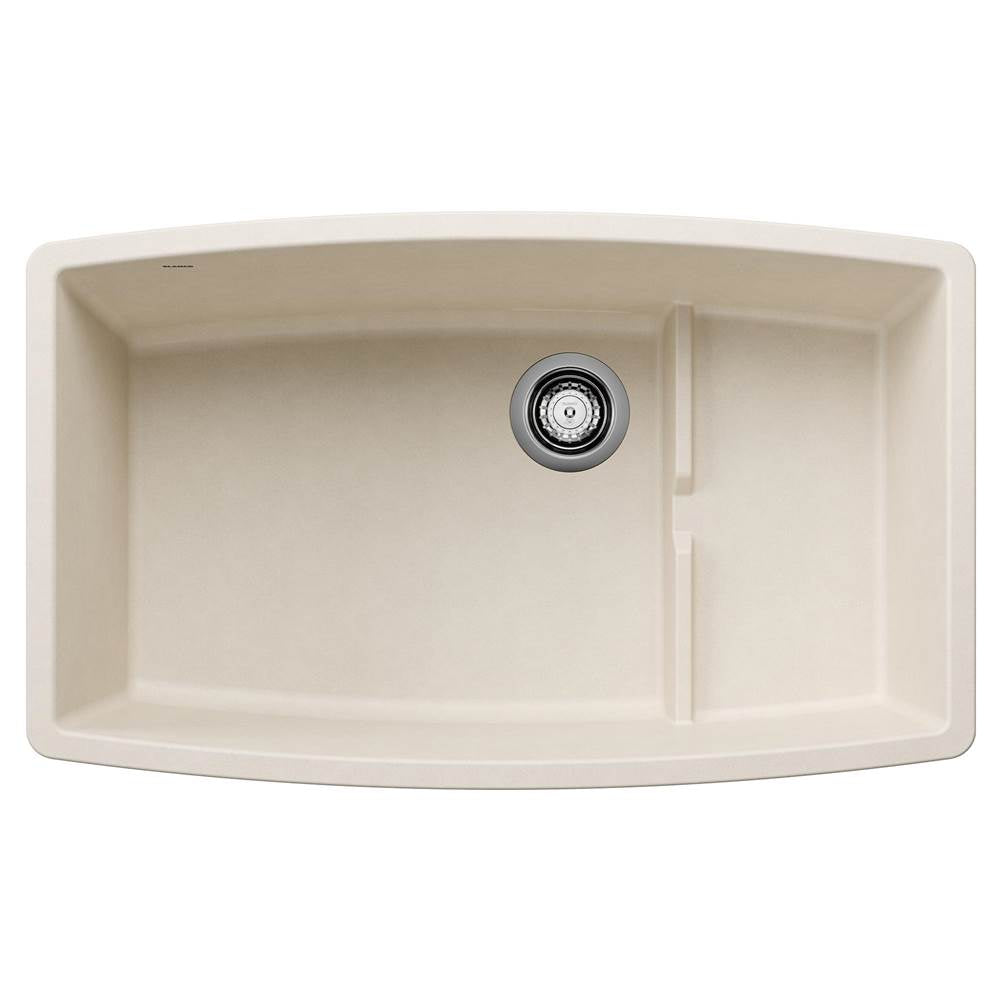 Blanco - Performa Cascade SILGRANIT 32'' Single Bowl Undermount Kitchen Sink with Colander - Soft White - Soft White