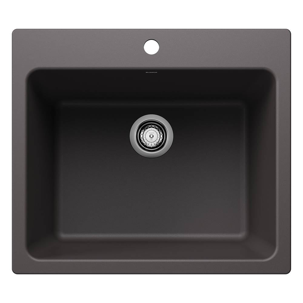 Blanco - Liven SILGRANIT 25'' Single Bowl Dual Mount Laundry Sink - Cinder - Cinder