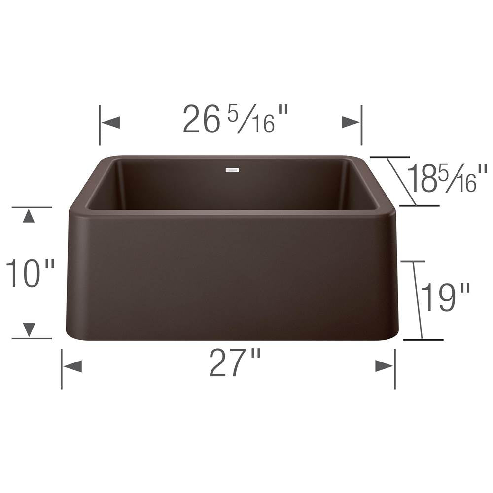 Ikon SILGRANIT 27'' Single Bowl Apron-Front Farmhouse Sink - Anthracite