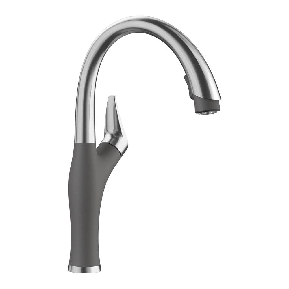 Blanco - Artona Pull-Down Dual-Spray Kitchen Faucet - PVD Steel/Cinder - Pvd Steel With Cinder
