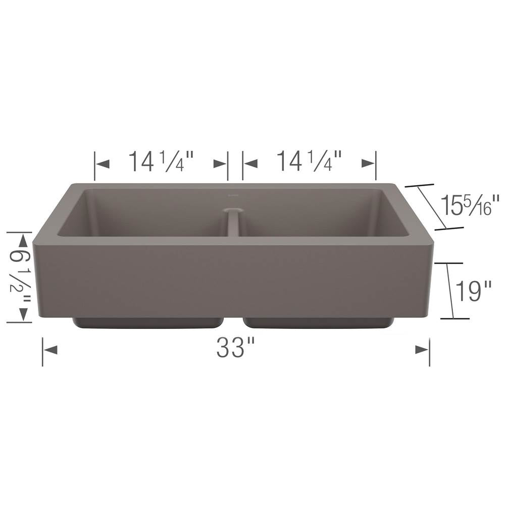 Vintera SILGRANIT 33'' Double Bowl Apron-Front Farmhouse Sink - Soft White