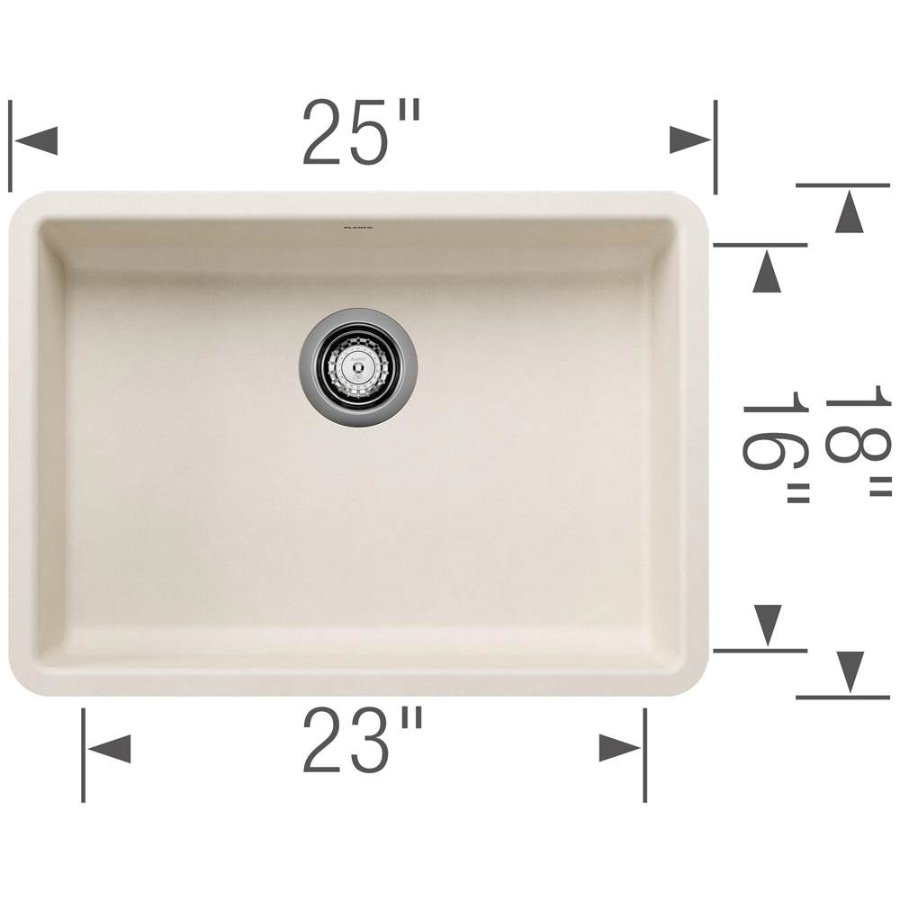 Precis SILGRANIT 25'' ADA Single Bowl Undermount Kitchen Sink - Soft White