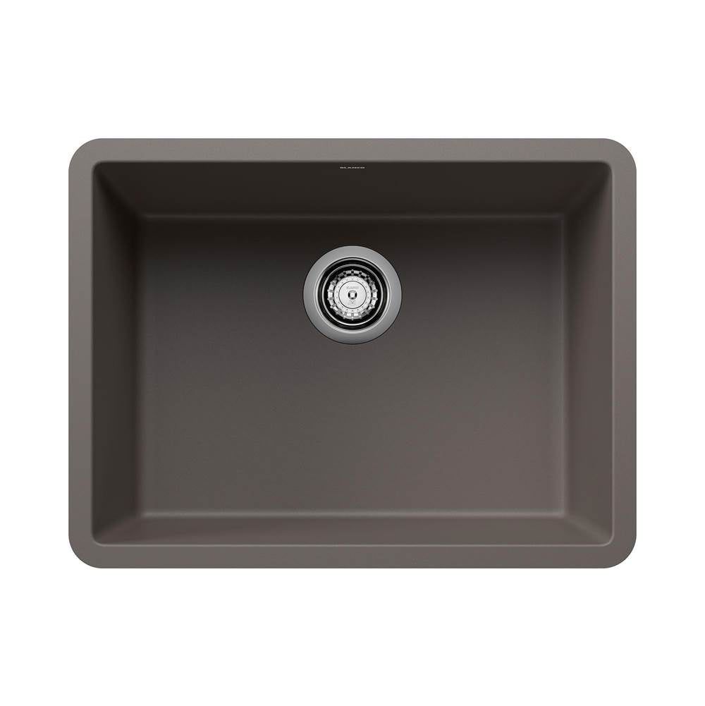 Blanco - Precis SILGRANIT 24'' Single Bowl Undermount Kitchen Sink - Volcano Gray - Volcano Gray