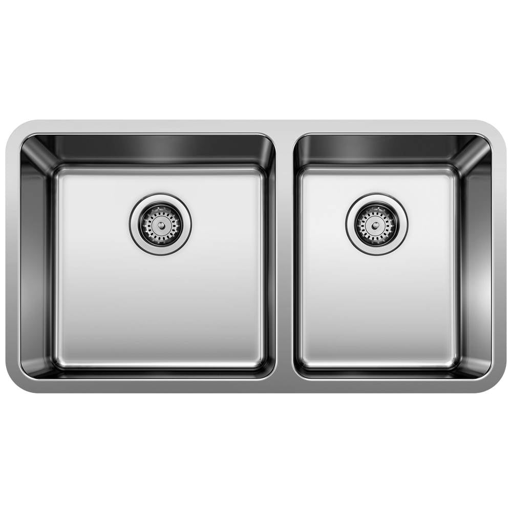 Blanco - Formera 33'' 60/40 Double Bowl Undermount Stainless Steel Kitchen Sink - Satin Polish