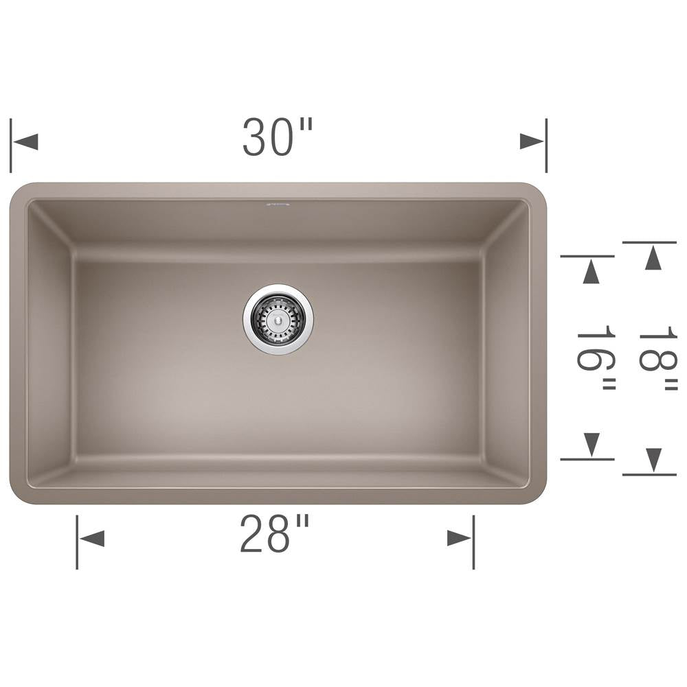 Precis SILGRANIT 30'' Single Bowl Undermount Kitchen Sink - Cinder
