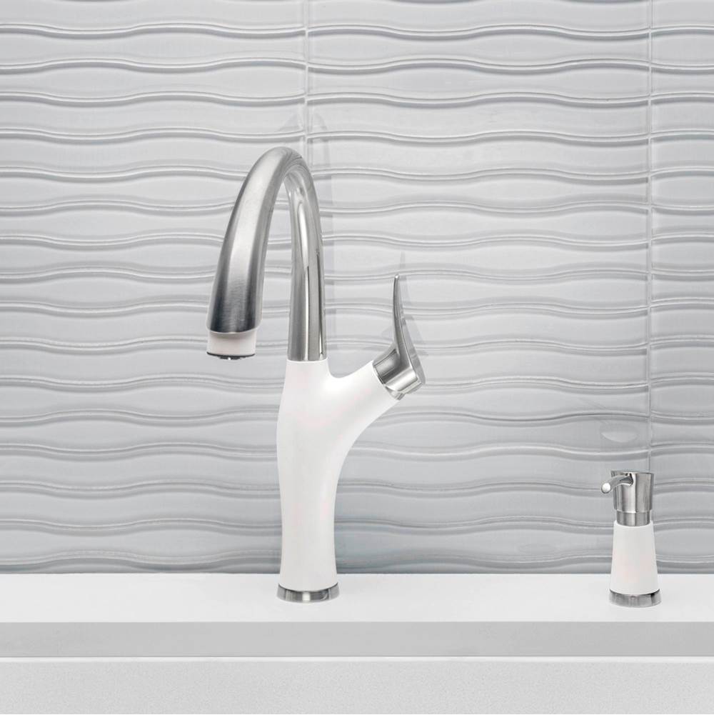 Artona Pull-Down Dual-Spray Kitchen Faucet - PVD Steel/Anthracite