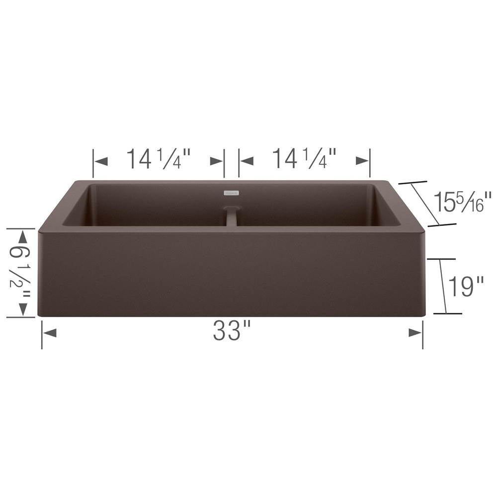 Vintera SILGRANIT 33'' Double Bowl Apron-Front Farmhouse Sink - Anthracite