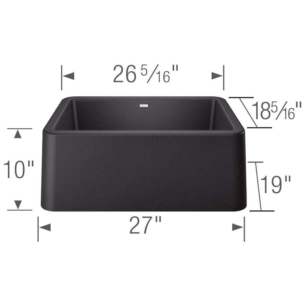 Ikon SILGRANIT 27'' Single Bowl Apron-Front Farmhouse Sink - Anthracite