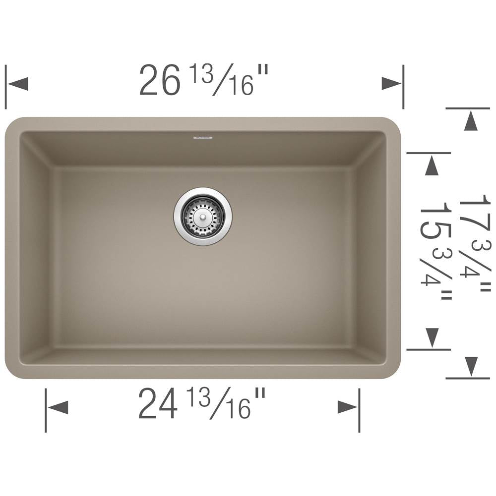 Precis SILGRANIT 27'' Single Bowl Undermount Kitchen Sink - Coal Black
