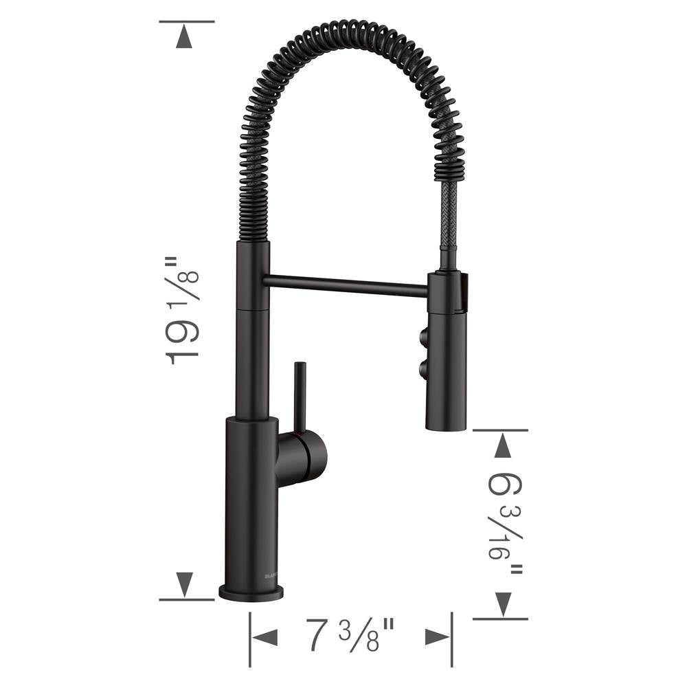 Catris Semi-Pro Pull-Down Dual-Spray Kitchen Faucet - Matte Black