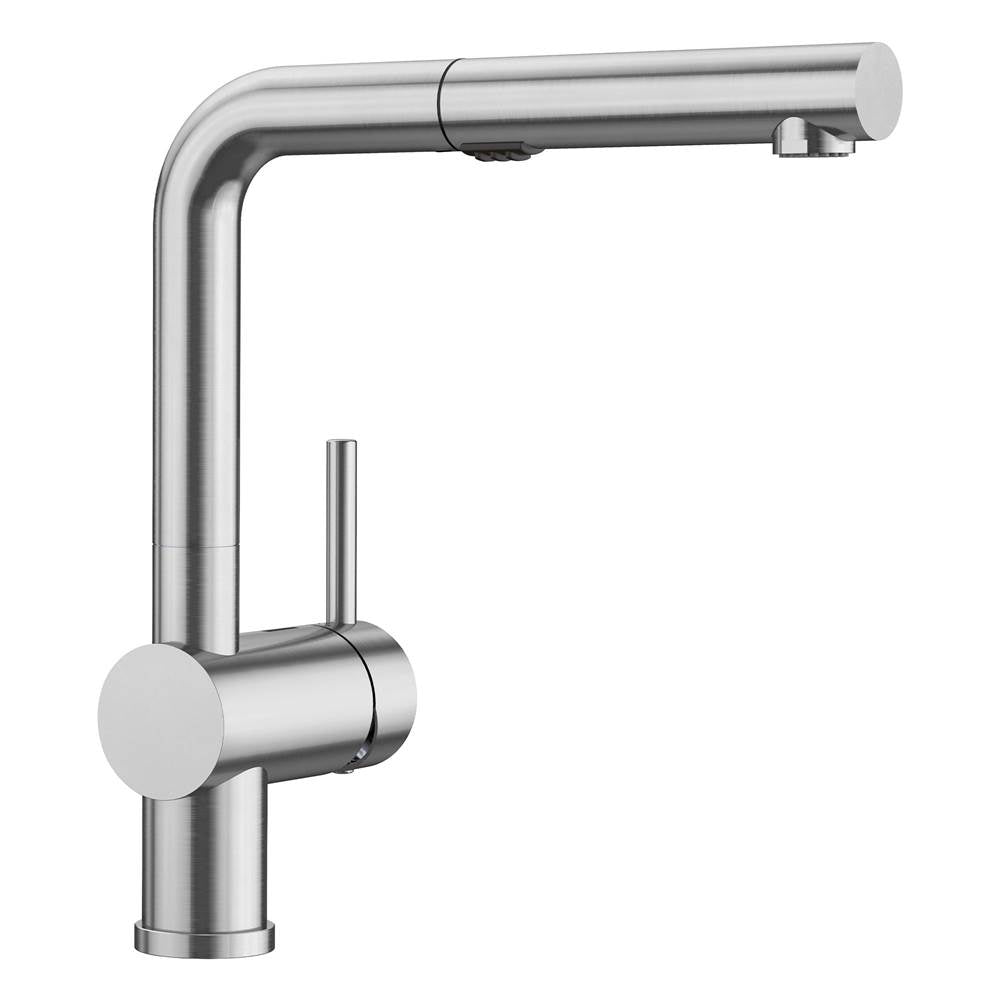Blanco - Linus Low Arc Pull-Out Dual-Spray Kitchen Faucet - PVD Steel - PVD Steel