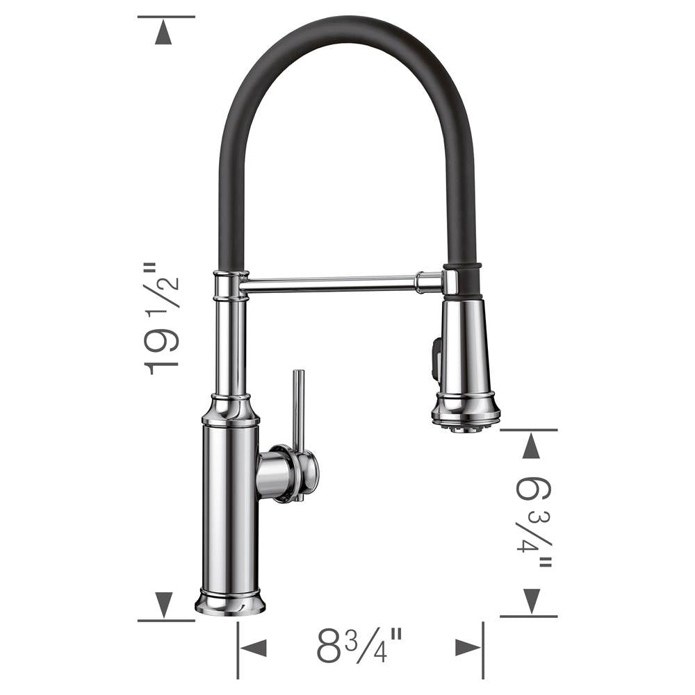 Empressa Semi-Pro Pull-Down Dual-Spray Kitchen Faucet - Chrome