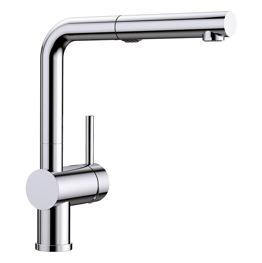 Blanco - Linus Low Arc Pull-Out Dual-Spray Kitchen Faucet - Chrome - Chrome