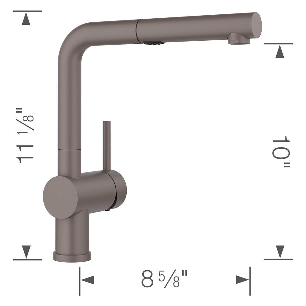 Linus Low Arc Pull-Out Dual-Spray Kitchen Faucet - Volcano Gray