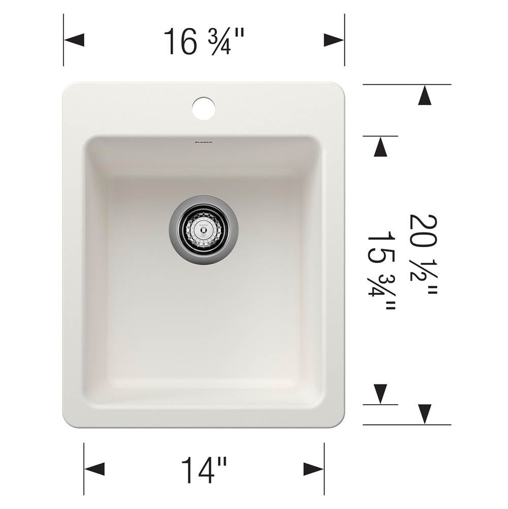 Liven SILGRANIT 17'' Dual Mount Bar Sink - Coal Black