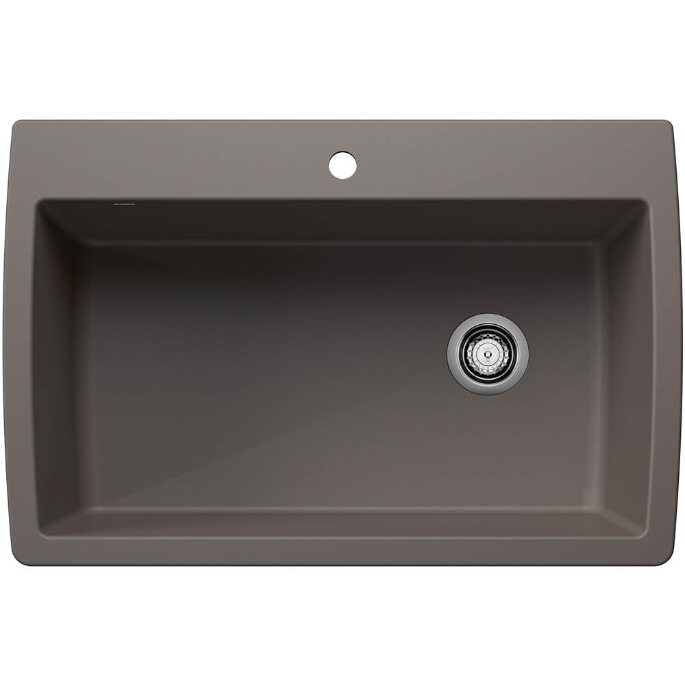 Blanco - Diamond SILGRANIT 33.5'' Super Single Dual Mount Kitchen Sink - Volcano Gray - Volcano Gray