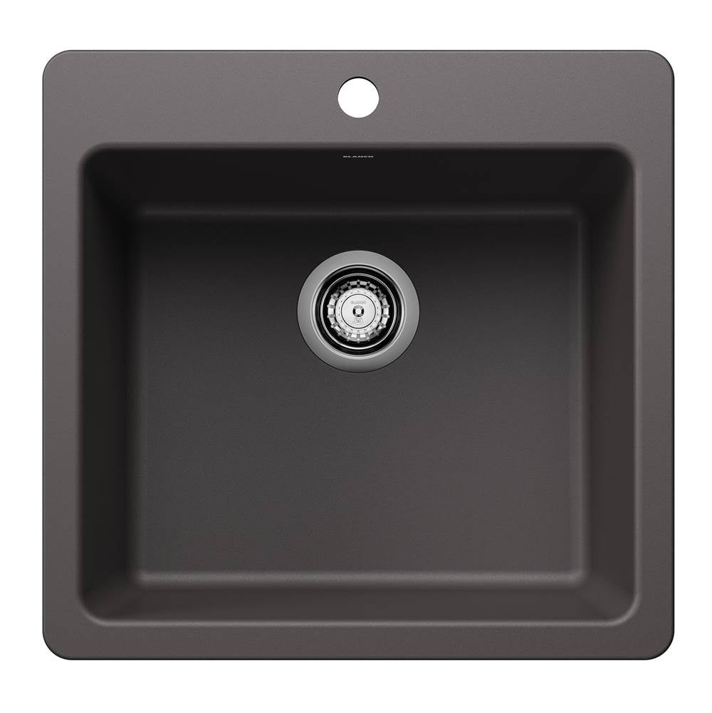 Blanco - Liven SILGRANIT 21'' Single Bowl Dual Mount Kitchen Sink - Cinder - Cinder